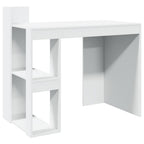 Modern Wooden Home Office Computer Desk Table With Open Storage Shelves Wood