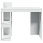 Modern Wooden Home Office Computer Desk Table With Open Storage Shelves Wood