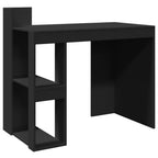 Modern Wooden Home Office Computer Desk Table With Open Storage Shelves Wood