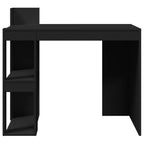Modern Wooden Home Office Computer Desk Table With Open Storage Shelves Wood