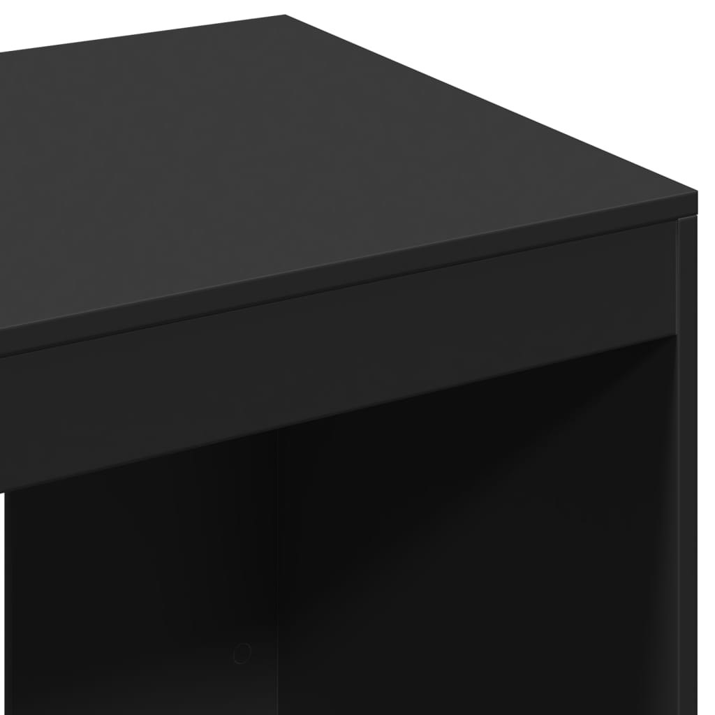 Modern Wooden Home Office Computer Desk Table With Open Storage Shelves Wood