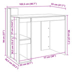 Modern Wooden Home Office Computer Desk Table With Open Storage Shelves Wood