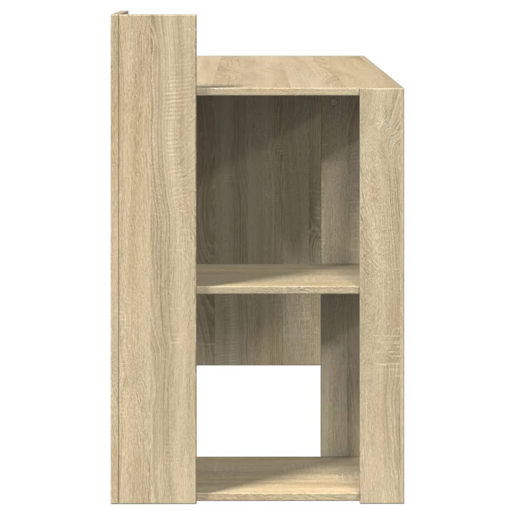 Modern Wooden Home Office Computer Desk Table With Open Storage Shelves Wood