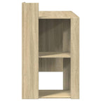 Modern Wooden Home Office Computer Desk Table With Open Storage Shelves Wood