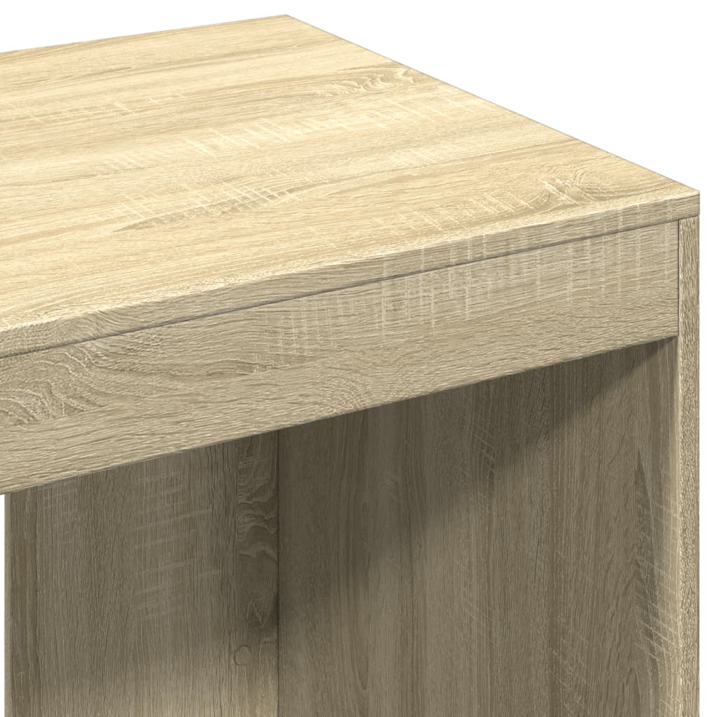 Modern Wooden Home Office Computer Desk Table With Open Storage Shelves Wood