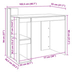 Office Desk Sonoma Oak 103.5x56.5x94 cm Engineered Wood