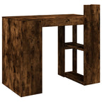 Modern Wooden Home Office Computer Desk Table With Open Storage Shelves Wood