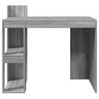 Modern Wooden Home Office Computer Desk Table With Open Storage Shelves Wood