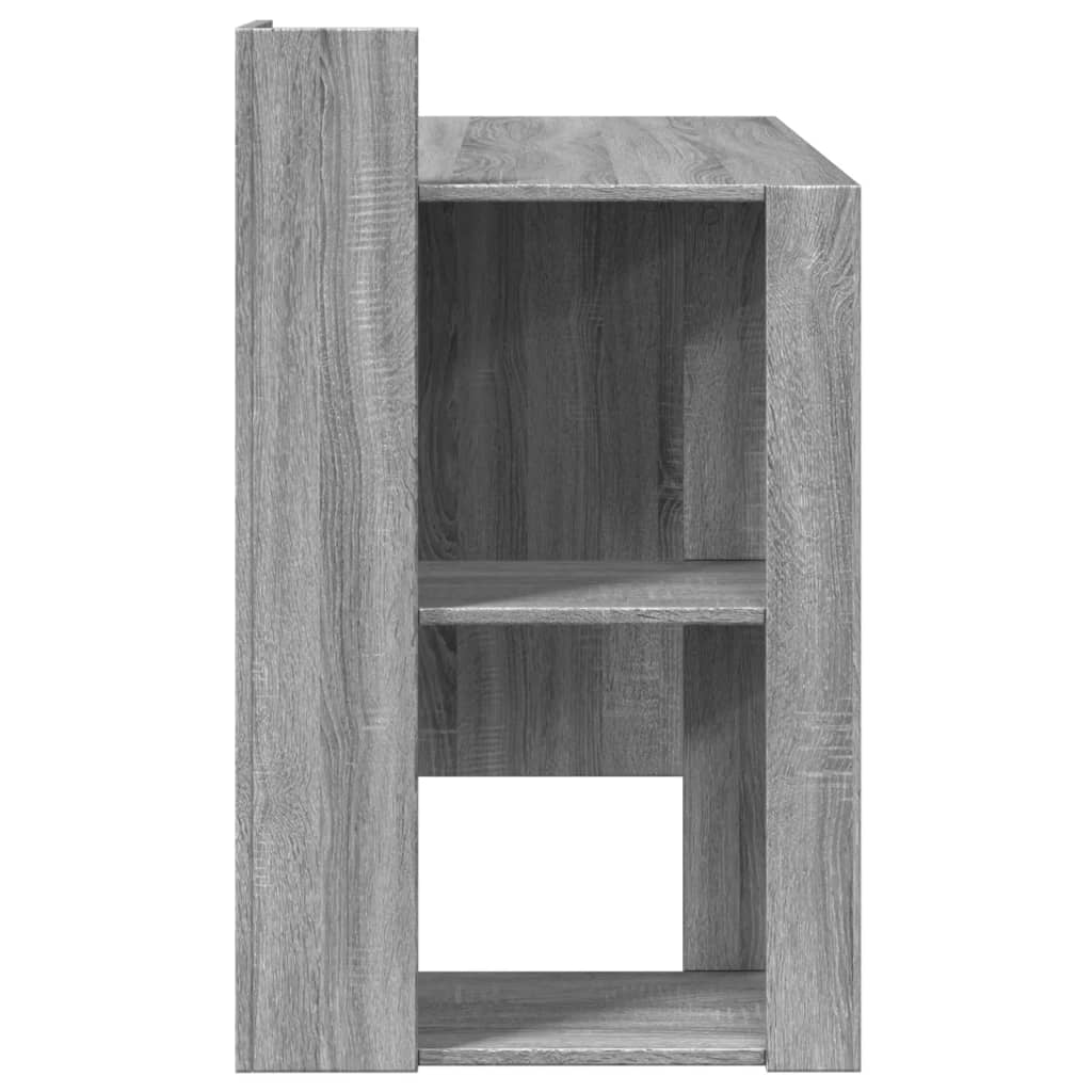 Modern Wooden Home Office Computer Desk Table With Open Storage Shelves Wood