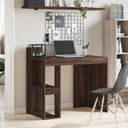 Modern Wooden Home Office Computer Desk Table With Open Storage Shelves Wood