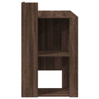 Modern Wooden Home Office Computer Desk Table With Open Storage Shelves Wood