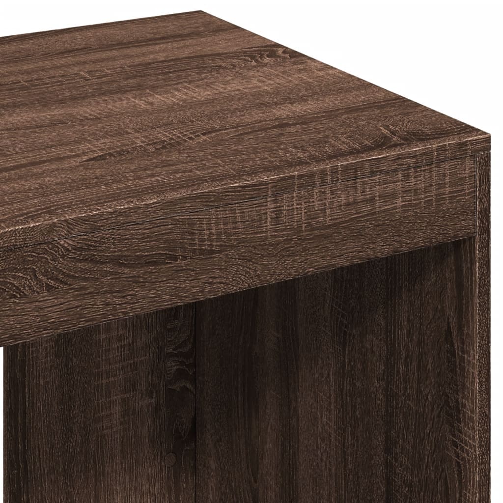Modern Wooden Home Office Computer Desk Table With Open Storage Shelves Wood