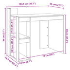 Modern Wooden Home Office Computer Desk Table With Open Storage Shelves Wood