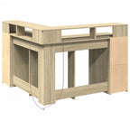 Modern Wooden Home Office Gaming Corner Computer Desk With LED Lights Storage