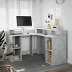 Modern Wooden Home Office Gaming Corner Computer Desk With LED Lights Storage