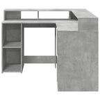 Modern Wooden Home Office Gaming Corner Computer Desk With LED Lights Storage