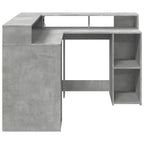 Modern Wooden Home Office Gaming Corner Computer Desk With LED Lights Storage