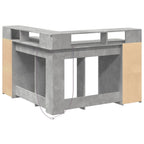 Modern Wooden Home Office Gaming Corner Computer Desk With LED Lights Storage