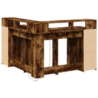 Modern Wooden Home Office Gaming Corner Computer Desk With LED Lights Storage