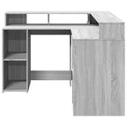 Modern Wooden Home Office Gaming Corner Computer Desk With LED Lights Storage