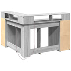 Modern Wooden Home Office Gaming Corner Computer Desk With LED Lights Storage