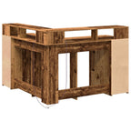 Modern Wooden Home Office Gaming Corner Computer Desk With LED Lights Storage