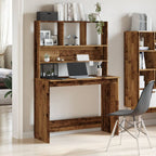 Modern Wooden Office Gaming Computer Desk Table With Open Storage Shelves
