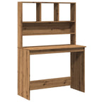 Modern Wooden Office Gaming Computer Desk Table With Open Storage Shelves