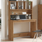 Modern Wooden Office Gaming Computer Desk Table With Open Storage Shelves