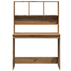 Modern Wooden Office Gaming Computer Desk Table With Open Storage Shelves