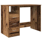 Modern Wooden Home Office Computer Desk Table With 3 Storage Drawers Wood