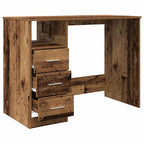Modern Wooden Home Office Computer Desk Table With 3 Storage Drawers Wood