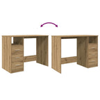Modern Wooden Home Office Computer Desk Table With 3 Storage Drawers Wood