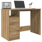 Modern Wooden Home Office Computer Desk Table With 3 Storage Drawers Wood