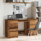 Modern Wooden Home Office Computer Desk Table With 6 Storage Drawers