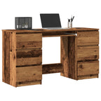 Modern Wooden Home Office Computer Desk Table With 6 Storage Drawers