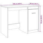 Modern Wooden Home Office Computer Desk Table With Storage Cupboard Wood