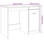 Modern Wooden Home Office Computer Desk Table With Storage Cupboard Wood
