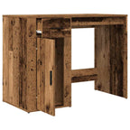 Modern Wooden Home Office Computer Desk Table With Storage Compartment & Drawer