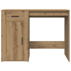 Modern Wooden Home Office Computer Desk Table With Storage Compartment & Drawer