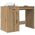 Modern Wooden Home Office Computer Desk Table With Storage Compartment & Drawer