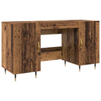Modern Wooden Home Office Computer Desk Table With 2 Storage Cupboards