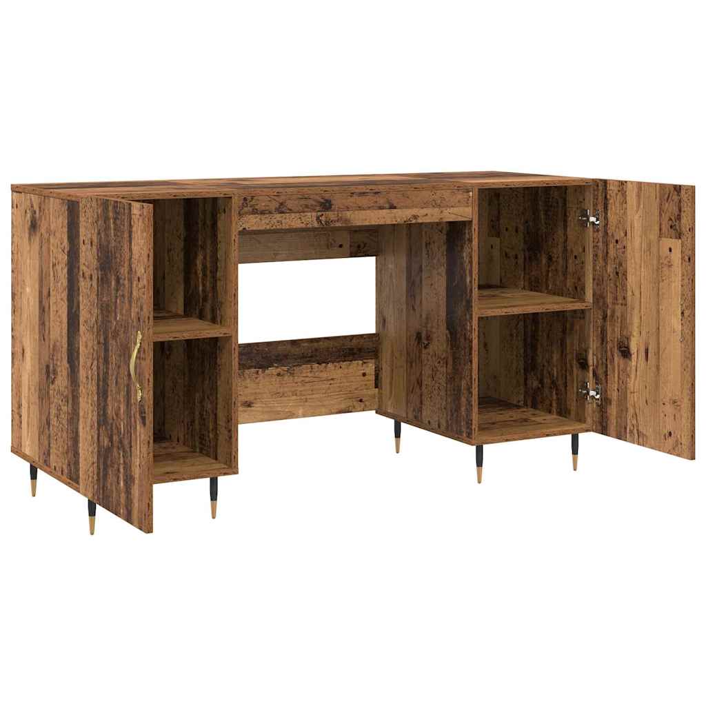 Modern Wooden Home Office Computer Desk Table With 2 Storage Cupboards