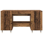 Modern Wooden Home Office Computer Desk Table With 2 Storage Cupboards