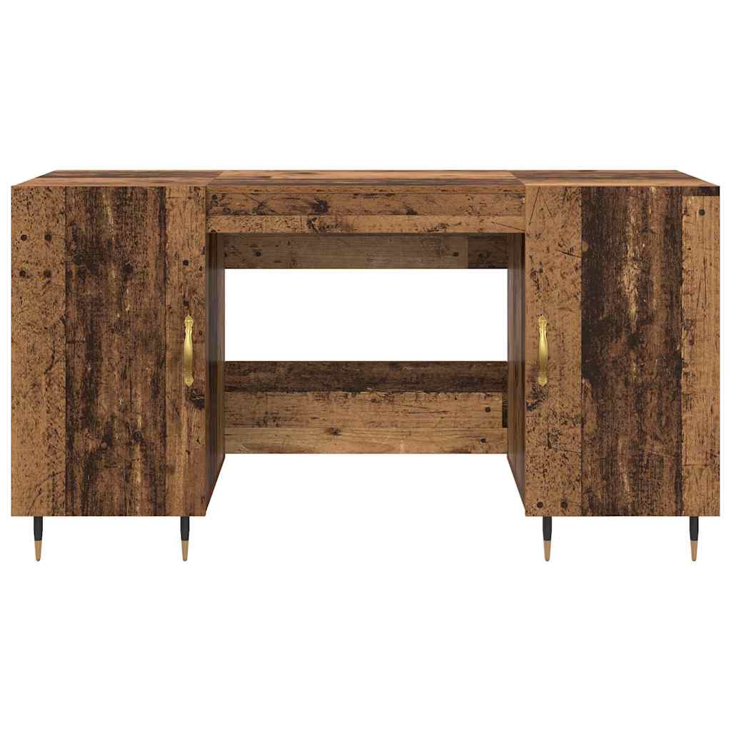 Modern Wooden Home Office Computer Desk Table With 2 Storage Cupboards