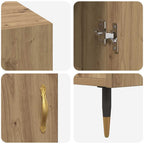 Modern Wooden Home Office Computer Desk Table With 2 Storage Cupboards