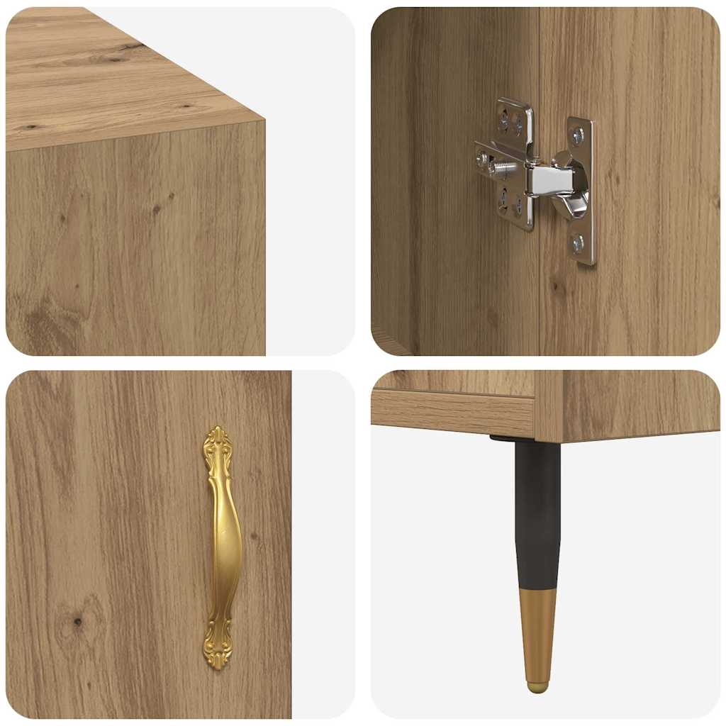 Modern Wooden Home Office Computer Desk Table With 2 Storage Cupboards