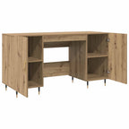 Modern Wooden Home Office Computer Desk Table With 2 Storage Cupboards