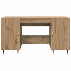Modern Wooden Home Office Computer Desk Table With 2 Storage Cupboards