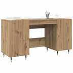 Modern Wooden Home Office Computer Desk Table With 2 Storage Cupboards